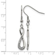 Stainless Steel Infinity Symbol with CZs Shepherd Hook Earrings - Birthstone Company