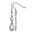 Stainless Steel Infinity Symbol with CZs Shepherd Hook Earrings - Birthstone Company
