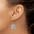 Stainless Steel Polished 4-Leaf Clover w/CZ Shepherd Hook Earrings - Birthstone Company