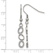 Stainless Steel Polished CZ Shepherd Hook Earrings - Birthstone Company