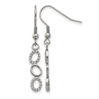 Stainless Steel Polished CZ Shepherd Hook Earrings - Birthstone Company