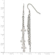 Stainless Steel Multi Strand Cross Dangle Shepherds Hook Earrings - Birthstone Company