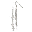 Stainless Steel Multi Strand Cross Dangle Shepherds Hook Earrings - Birthstone Company