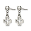 Stainless Steel Cross Post Dangle Earrings - Birthstone Company