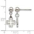 Stainless Steel Cross Post Dangle Earrings - Birthstone Company