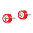 Stainless Steel Polished Red IPC-Plated Crystal Post Earrings - Birthstone Company