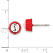 Stainless Steel Polished Red IPC-Plated Crystal Post Earrings - Birthstone Company