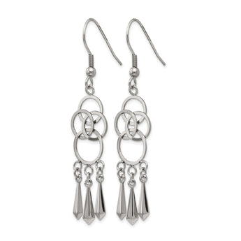 Stainless Steel Polished Dangle Shepherd Hook Earrings - Birthstone Company