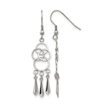 Stainless Steel Polished Dangle Shepherd Hook Earrings - Birthstone Company