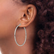Stainless Steel Polished and Textured Hoop Earrings - Birthstone Company