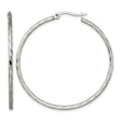 Stainless Steel Polished and Textured Hoop Earrings - Birthstone Company