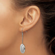 Stainless Steel Polished w/ CZ Dangle Shepherd Hook Earrings - Birthstone Company
