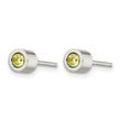 Stainless Steel CZ August Birthstone Polished Post Earrings - Birthstone Company