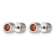 Stainless Steel CZ July Birthstone Polished Post Earrings - Birthstone Company
