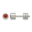 Stainless Steel CZ July Birthstone Polished Post Earrings - Birthstone Company