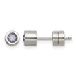 Stainless Steel CZ June Birthstone Polished Post Earrings - Birthstone Company
