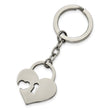 Stainless Steel Polished Heart-shaped Lock Key Ring - Birthstone Company