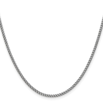 Stainless Steel 2.00mm 24in Round Curb Antiqued Chain - Birthstone Company