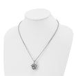 Stainless Steel Black Agate Fancy Pendant Necklace - Birthstone Company