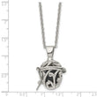 Stainless Steel Black Agate Fancy Pendant Necklace - Birthstone Company