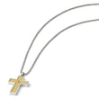 Unisex Stainless Steel Cross Necklace with 14K Gold & Diamond Accent - Birthstone Company