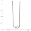 Stainless Steel Polished Sideways Cross 18in Necklace - Birthstone Company