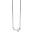 Stainless Steel Polished Sideways Cross 18in Necklace - Birthstone Company