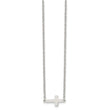 Stainless Steel Polished Sideways Cross 18in Necklace - Birthstone Company