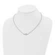 Stainless Steel Polished Sideways Cross 18in Necklace - Birthstone Company