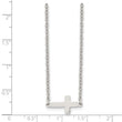 Stainless Steel Polished Sideways Cross 18in Necklace - Birthstone Company