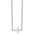 Stainless Steel Polished Sideways Cross 18in Necklace - Birthstone Company