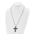 Stainless Steel Diamond Cross Pendant with Carbon Fiber Inlay - Birthstone Company