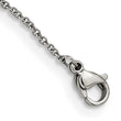 Stainless Steel Polished w/Black Mother of Pearl & CZ w/3in ext Necklace - Birthstone Company