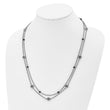 Stainless Steel Polished Black Onyx w/2in ext. Layered Necklace - Birthstone Company