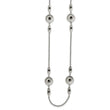 Stainless Steel Polished/Textured Black Onyx w/2in ext. Necklace - Birthstone Company
