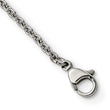 Stainless Steel Polished/Textured Black Onyx w/2in ext. Necklace - Birthstone Company
