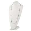 Stainless Steel Polished/Textured Black Onyx w/2in ext. Necklace - Birthstone Company