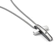 Chisel Stainless Steel Polished Black IP-plated .01 carat Diamond Cross Pendant on a 24 inch Curb Chain Necklace - Birthstone Company
