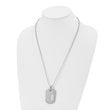 Chisel Stainless Steel Polished with 18k Gold Accent .01 carat Diamond Dog Tag on a 24 inch Ball Chain Necklace - Birthstone Company