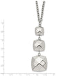 Stainless Steel Polished Hollow Squares Dangle Necklace - Birthstone Company