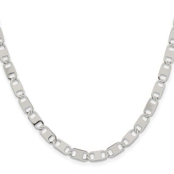 Stainless Steel Polished 5.00mm Anchor Chain - Birthstone Company