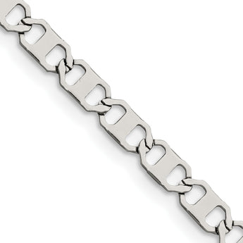 Stainless Steel Polished 5.00mm Anchor Chain - Birthstone Company