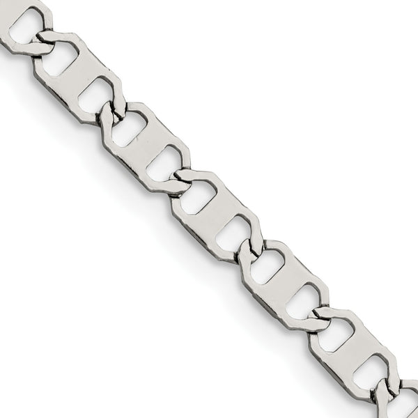 Stainless Steel Polished 5.00mm Anchor Chain - Birthstone Company