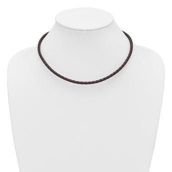 4mm Genuine Leather Hexagon Weave Necklace - Birthstone Company