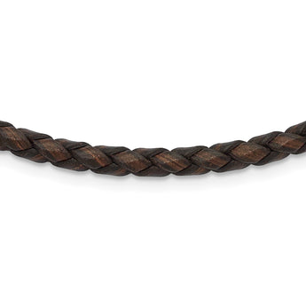 4mm Genuine Leather Hexagon Weave Necklace - Birthstone Company