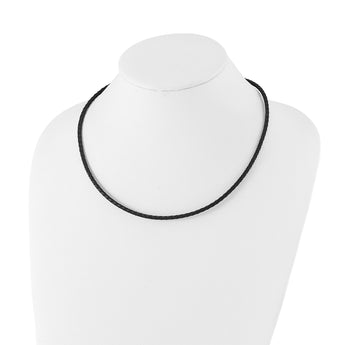 3.0mm Genuine Leather Weave Necklace 20 in - Birthstone Company