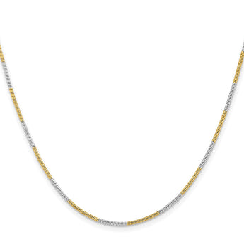 White & Yellow Rhodium over Brass 1.00mm 2 color plated Snake Chain - Birthstone Company