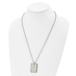Stainless Steel w/18k Brushed and Polished 1/20ct Dia Cross Necklace - Birthstone Company