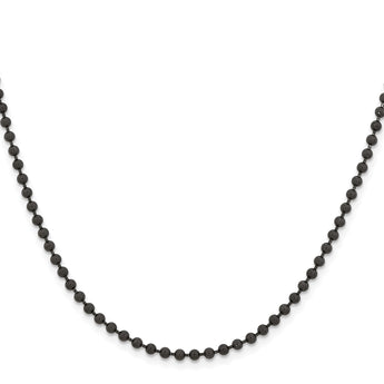 Stainless Steel 3.0mm IP Black-plated 30in Ball Chain - Birthstone Company