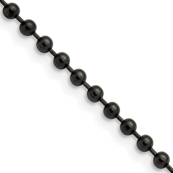 Stainless Steel 3.0mm IP Black-plated 30in Ball Chain - Birthstone Company